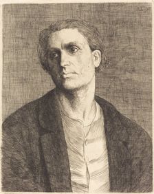 Study of a Man's Head (Etude de tete d'homme). Creator: Alphonse Legros