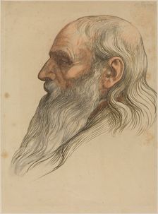 Study of a Man's Head with a Full Beard. Creator: Alphonse Legros