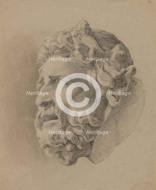 Study of a man with a beard based on a plaster cast, around 1848. Creator: Friedrich Carl von Scheidlin.