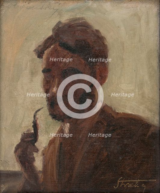 Study of a Man with a Pipe, around 1922. Creator: Stefan Straka.