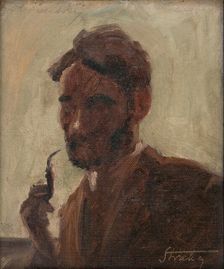 Study of a Man with a Pipe, around 1922. Creator: Stefan Straka