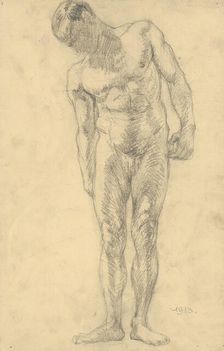 Study of a male nude, 1943. Creator: Emil Alexay-Olexák