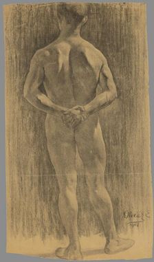 Study of a male nude, 1908. Creator: Emil Alexay-Olexák