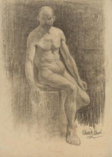 Study of a male nude, 1908. Creator: Emil Alexay-Olexák