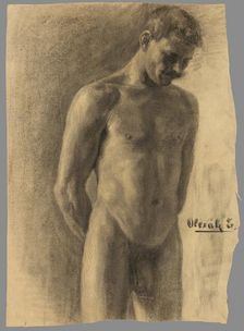 Study of a male nude, 1910-1920. Creator: Emil Alexay-Olexák