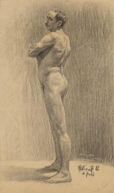 Study of a male nude, 1910-1920. Creator: Emil Alexay-Olexák