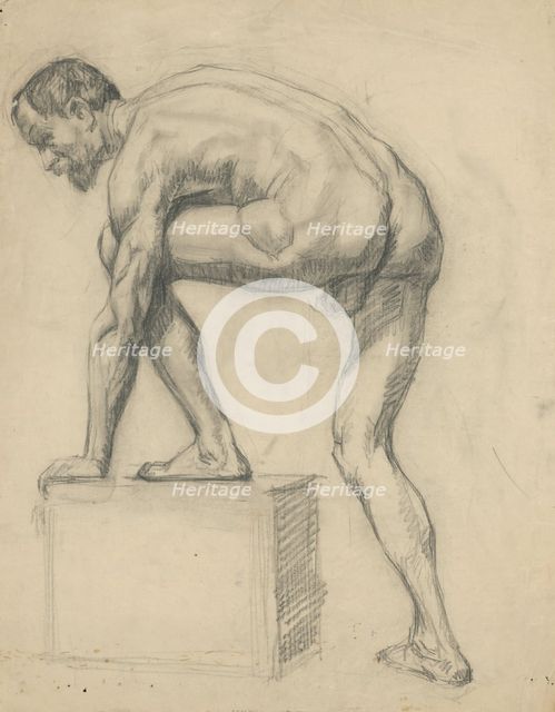 Study of a male nude, 1910-1920. Creator: Emil Alexay-Olexák.