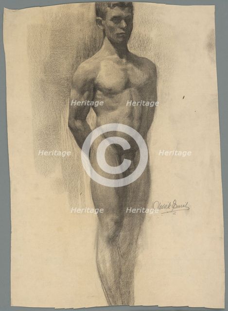 Study of a male nude, 1910-1920. Creator: Emil Alexay-Olexák.