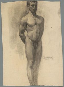 Study of a male nude, 1910-1920. Creator: Emil Alexay-Olexák