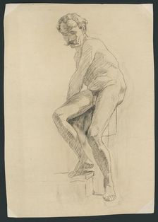 Study of a male nude, around 1894. Creator: Jozef Hanula
