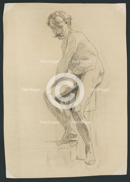Study of a male nude, around 1894. Creator: Jozef Hanula.