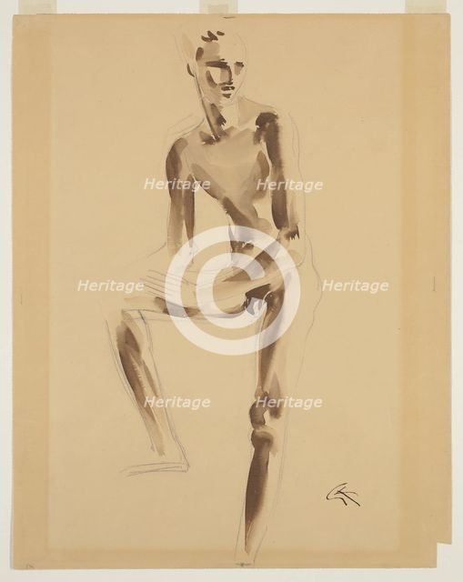 Study of a Male Nude, between 1920 and 1923. Creator: George Kolbe.