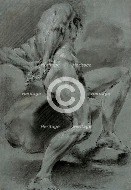 Study of a Male Nude, Unknown date. Creator: Domenico Maggiotto.