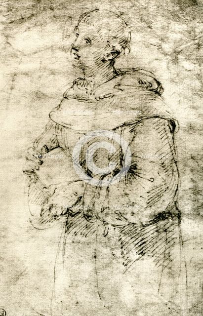 Study of a Monk, 1913.Artist: Raphael