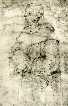 Study of a Monk, 1913.Artist: Raphael