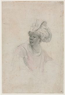 Study of a Moor, Facing to the Left, c. 1657. Creator: Stefano Della Bella (Italian, 1610-1664)