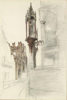 Study of a Niche surrounding the Tomb of Cansignorio della Scala at Verona, 1869. Artist: John Ruskin
