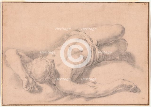 Study of a Nude Man, 1645-51. Creator: Abraham Bloemaert.