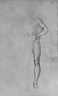 Study of a Nude Man with his Left Hand on His Hip c1480 (1945). Artist: Leonardo da Vinci