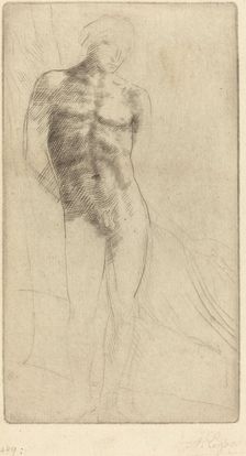 Study of a Nude Figure (Etude de figure nue). Creator: Alphonse Legros