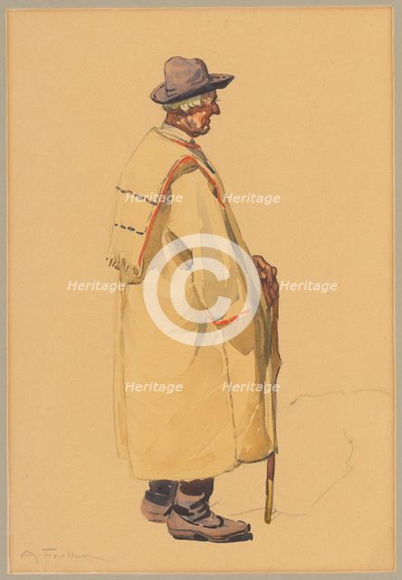 Study of a peasant, around 1920. Creator: Anton Frolka.