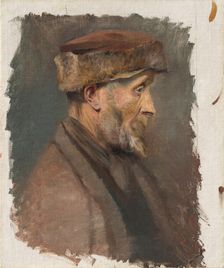 Study of a Poor Old Man in a Fur Cap, 1878-1880. Creator: Ladislav Mednyanszky