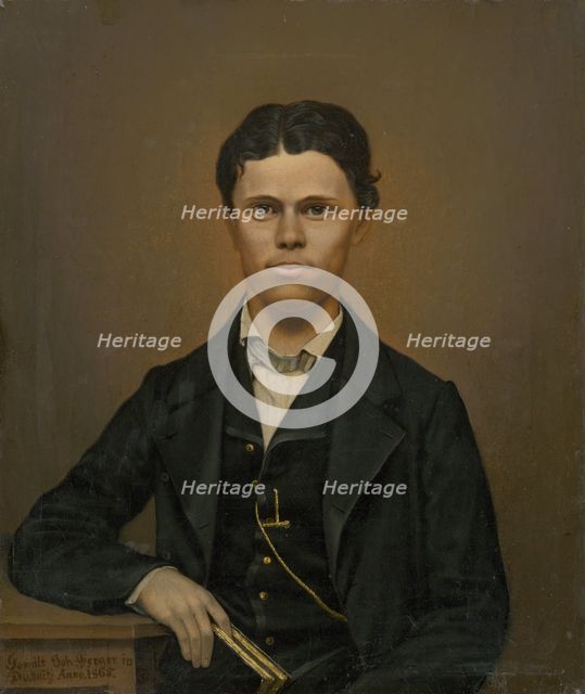 Study of a Portrait of a Young Man with a Book, 1865. Creator: Johann Perger.