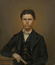 Study of a Portrait of a Young Man with a Book, 1865. Creator: Johann Perger