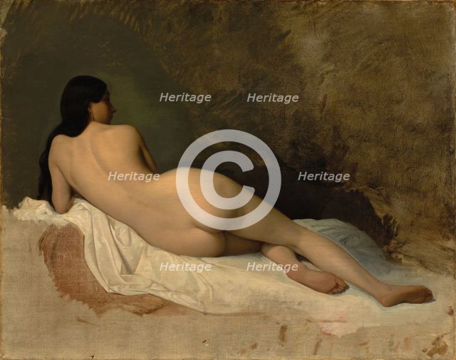 Study of a Reclining Nude, c. 1841. Creator: Isidore Pils (French, 1813/15-1875).