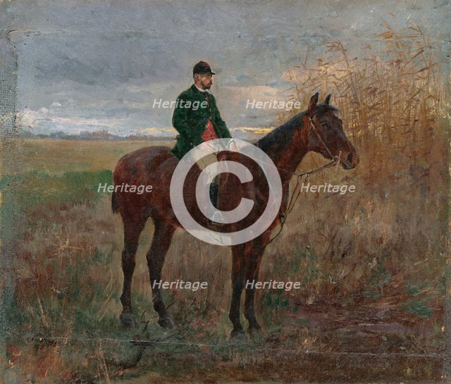 Study of a Rider on a Horse, 1880-1890. Creator: Ladislav Mednyanszky.
