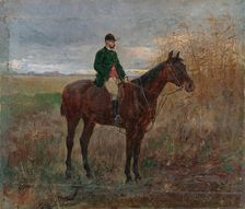 Study of a Rider on a Horse, 1880-1890. Creator: Ladislav Mednyanszky