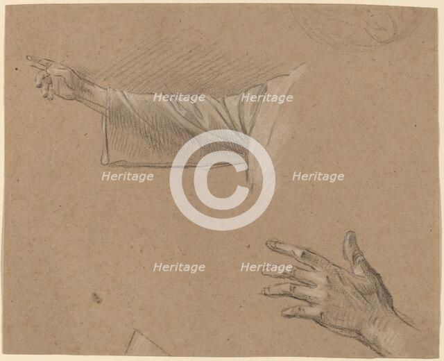 Study of a Right Arm and a Left Hand. Creator: Benjamin West.