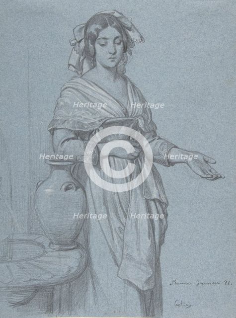 Study of a Roman Woman, 1841. Creator: Konstantin Johannes Franz Cretius.