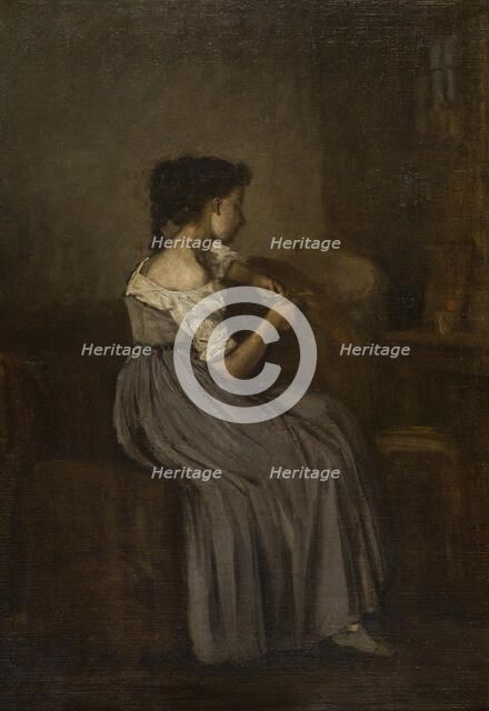 Study of a Seated Girl, 1860-1869. Creator: David Jacobsen.