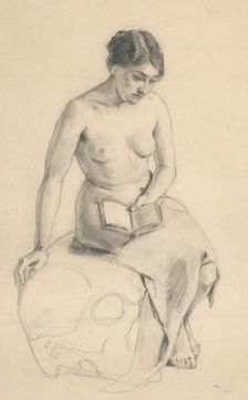 Study of a seated female nude, 1912. Creator: Andrej Kovacik