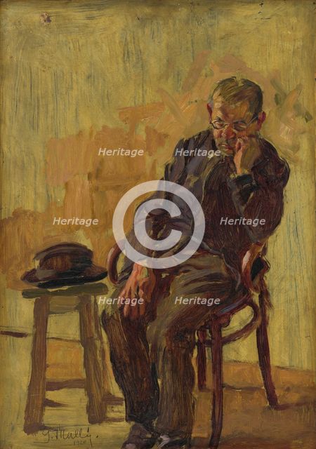 Study of a Seated Old Man, 1920. Creator: Gustav Mally.