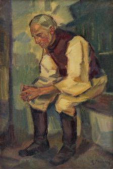 Study of a Seated Old Man, around 1935. Creator: Gustav Mally