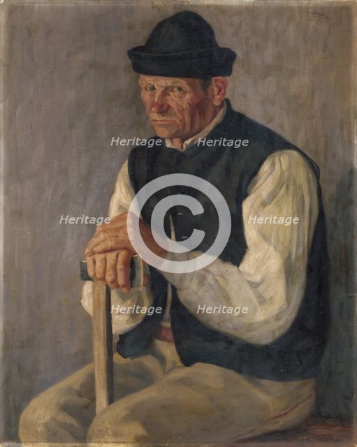 Study of a Seated Lumberjack, 1935. Creator: Andrej Kovacik.
