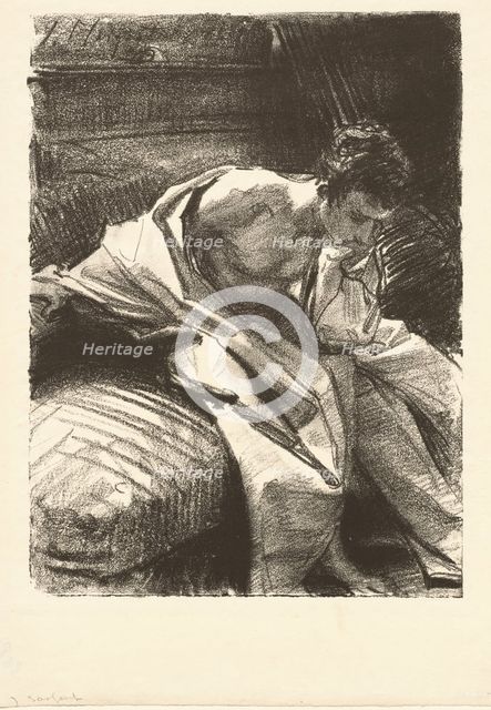 Study of a Seated Man, 1895. Creator: John Singer Sargent.