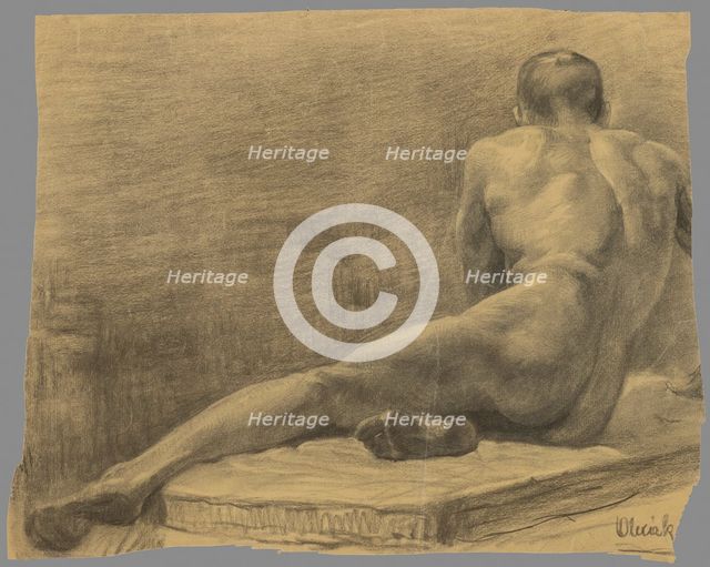 Study of a seated man, 1909-1920. Creator: Emil Alexay-Olexák.