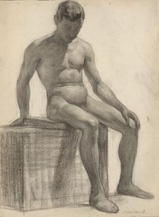Study of a seated man, 1909. Creator: Emil Alexay-Olexák