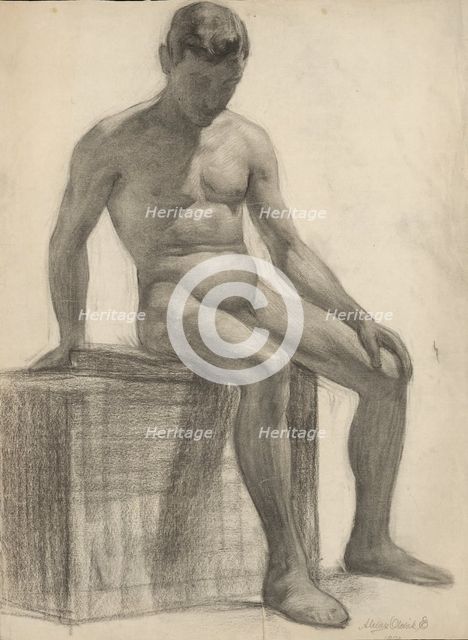 Study of a seated man, 1909. Creator: Emil Alexay-Olexák.