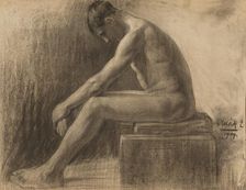 Study of a seated man, 1909. Creator: Emil Alexay-Olexák