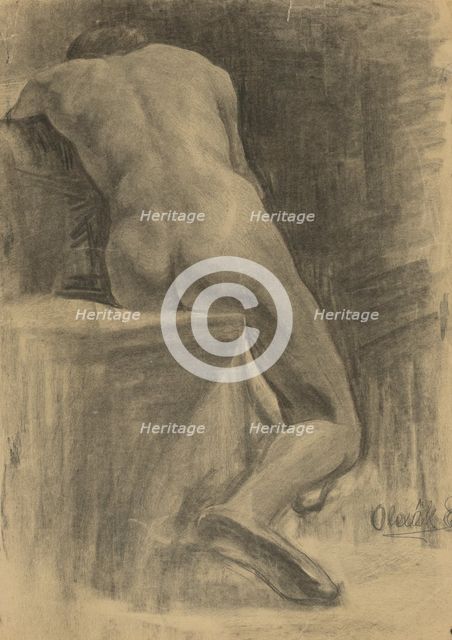 Study of a seated man, 1910-1920. Creator: Emil Alexay-Olexák.