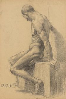 Study of a seated man, 1910-1920. Creator: Emil Alexay-Olexák