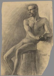 Study of a seated man, 1910-1920. Creator: Emil Alexay-Olexák