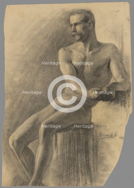 Study of a seated man, 1910-1920. Creator: Emil Alexay-Olexák.