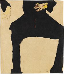 Study of a Seated Man (Max Oppenheimer) , 1910. Creator: Schiele, Egon (1890-1918)