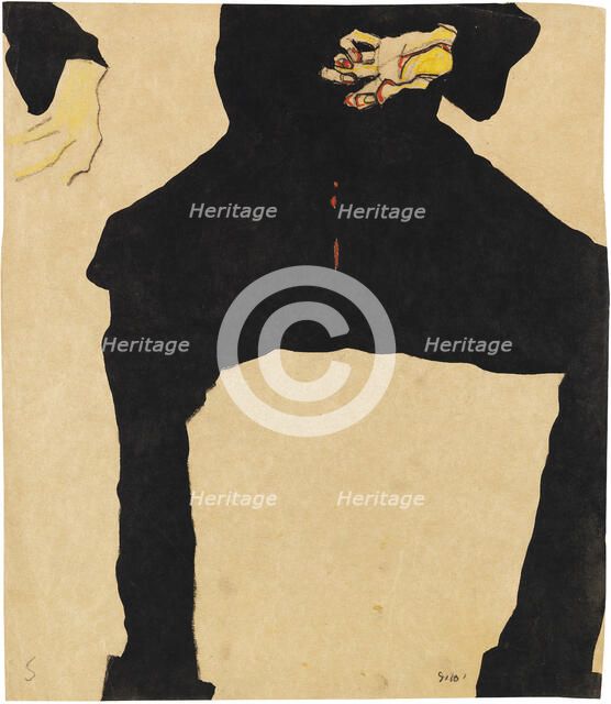 Study of a Seated Man (Max Oppenheimer) , 1910. Creator: Schiele, Egon (1890-1918).