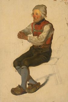 Study of a Seated Peasant, before 1850. Creator: Friedrich Carl von Scheidlin